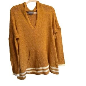 Wooden Ships Gold Finely Knit Hoodie Sweater-White Striped bottom size M/L